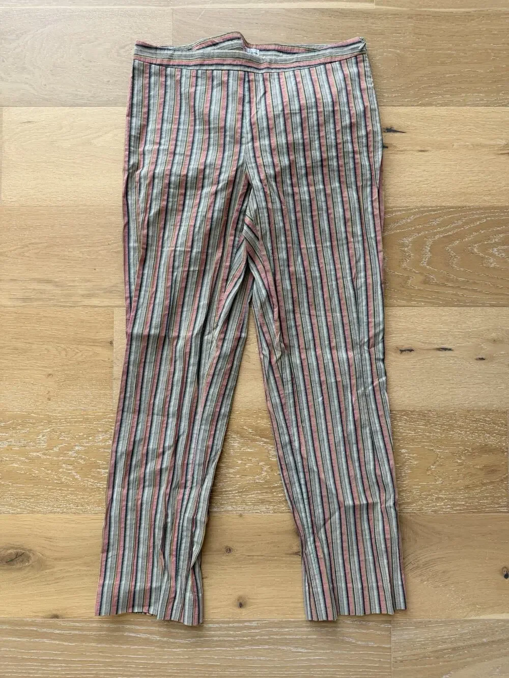 KORS Michael Kors Vintage Women’s Striped Ankle Pants Size 8 Pink Cotton Linen